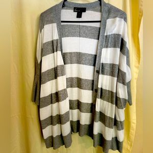 Lane Bryant Gray/White cardigan